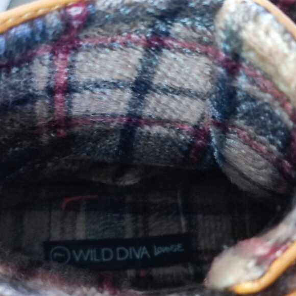 Wild Diva rain boots waterproof navy blue bottom brown top women's size 7 - Picture 7 of 13